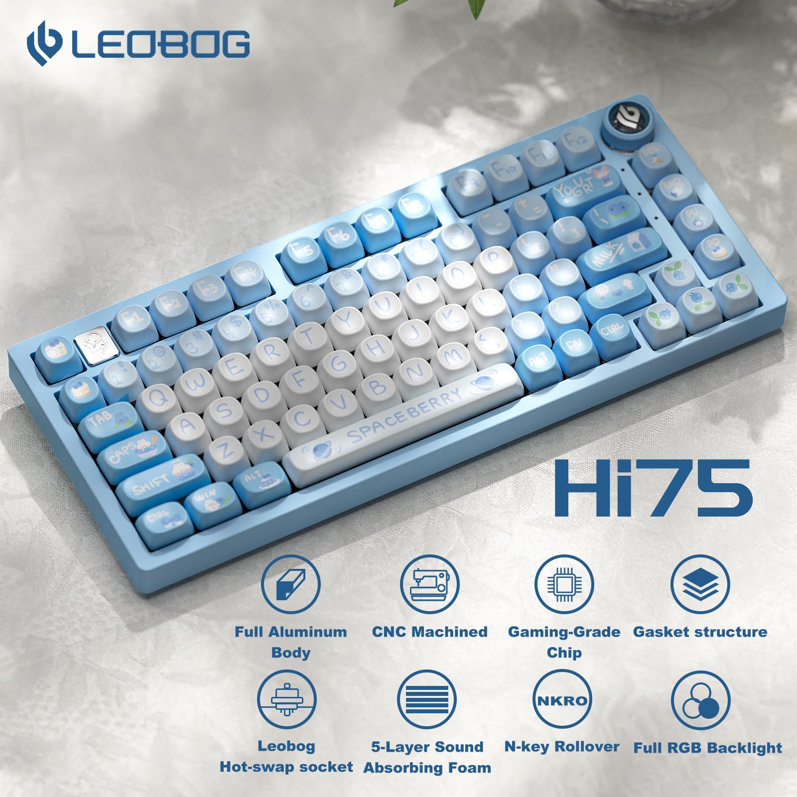 Amazon.com: LEOBOG Hi75 Aluminum Mechanical Gaming Keyboard, Wired